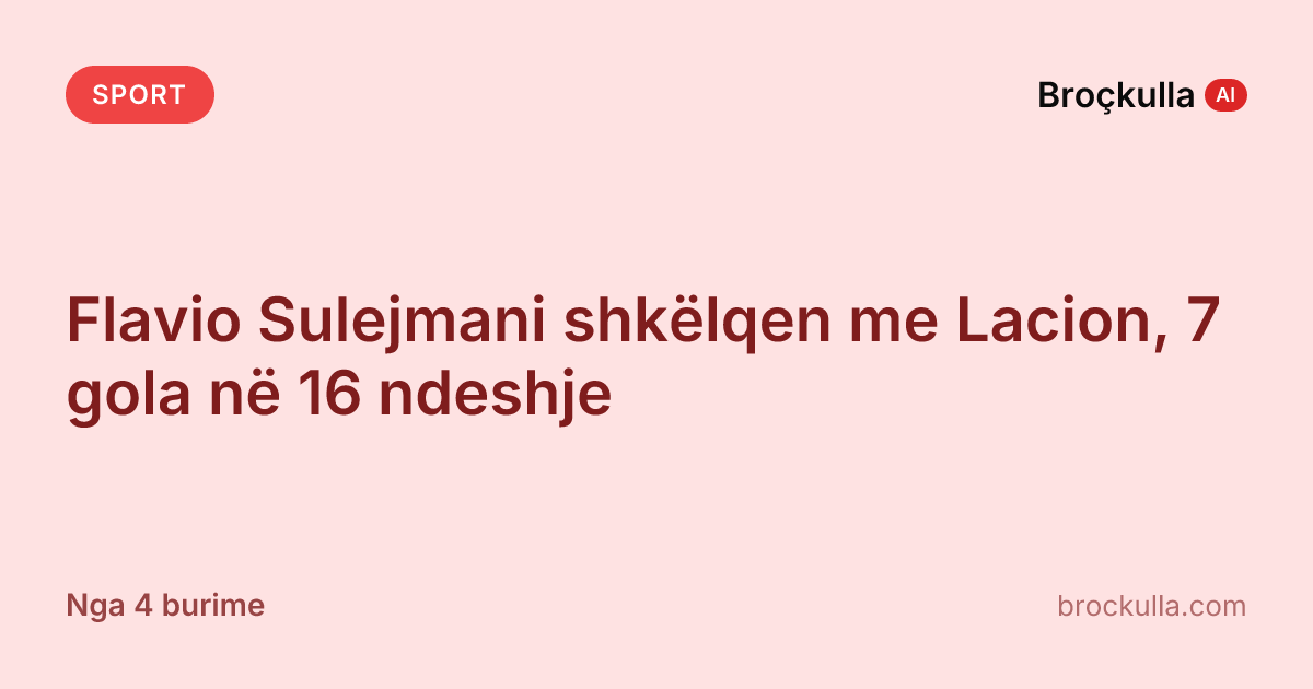 Flavio Sulejmani shkëlqen me Lacion, 7 gola në 16 ndeshje
