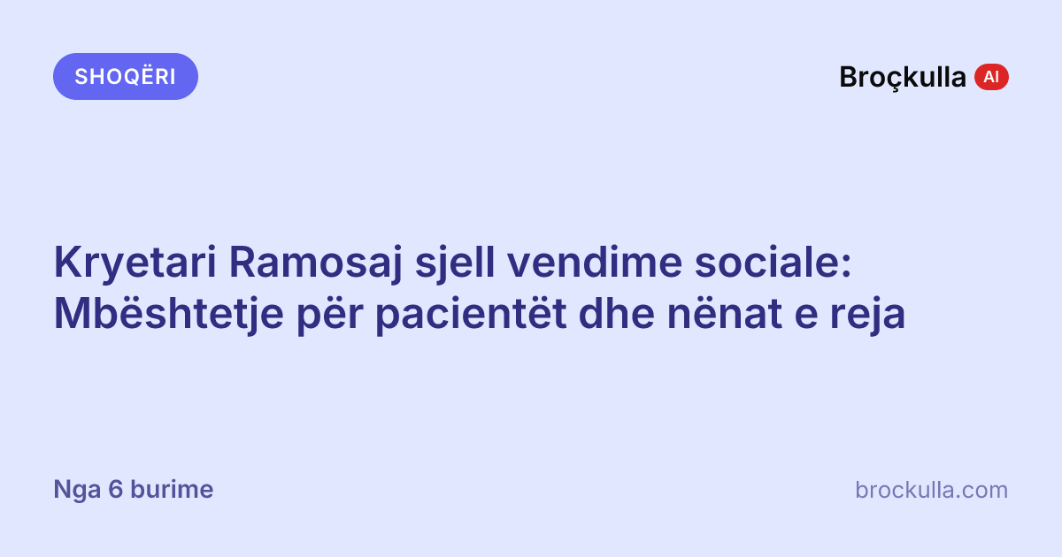 Kryetari Ramosaj sjell vendime sociale: Mbështetje për pacientët dhe nënat e reja