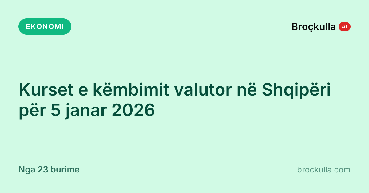 Kurset e këmbimit valutor në Shqipëri për 5 janar 2026