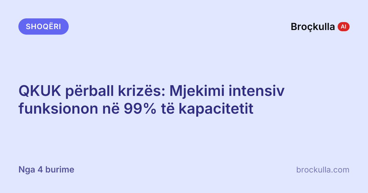 QKUK përball krizës: Mjekimi intensiv funksionon në 99% të kapacitetit